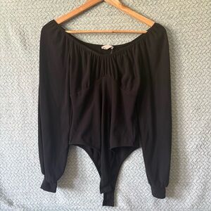 Altar’d State Black bodysuit snap bottom Whimsigoth Bodycon Fairy y2k Medium